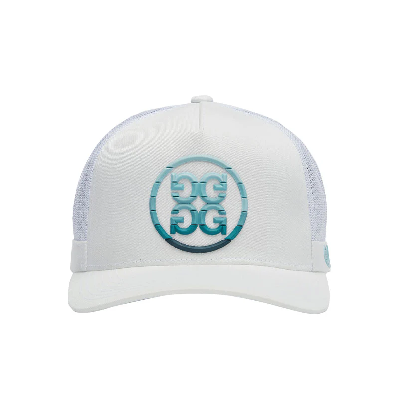 GFORE Circle G's Ombre Interlock Knit Trucker Men's Cap (Snow) - Image 3