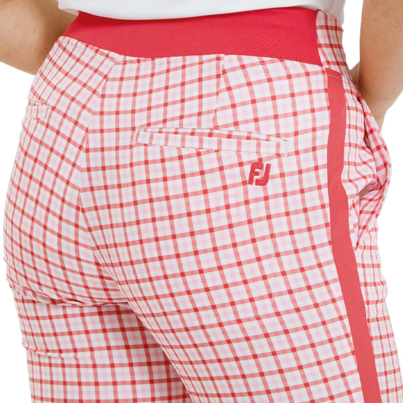 FOOTJOY Gingham Lightweight Women's Cropped Pants (Pink/Red) - Image 4