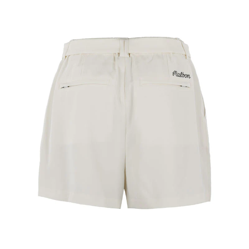 MALBON GOLF Amara Women's Pleated Shorts (Ivory) - Image 2