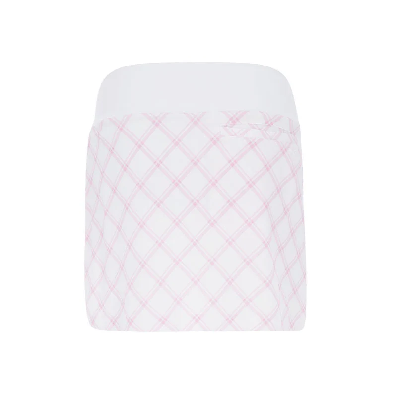 PUMA Blake Plaid Skirt (White/Pink) - Image 2