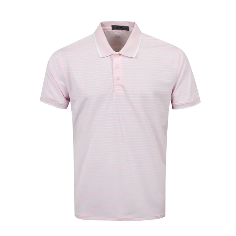 GFORE Perforated Stripe Men's Polo (Blush)