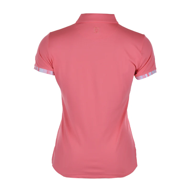 FOOTJOY Watercolor Trim Stretch Pique Women's Polo (Coral) - Image 2