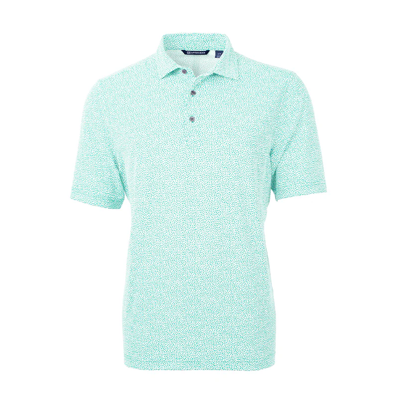 CUTTER & BUCK Virtue Ecopique Print Men's Polo (Fresh Mint)