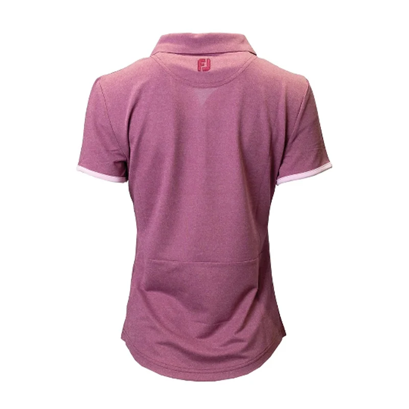 FOOTJOY Houndstooth Trim Pique Women's Polo (Pink) - Image 2