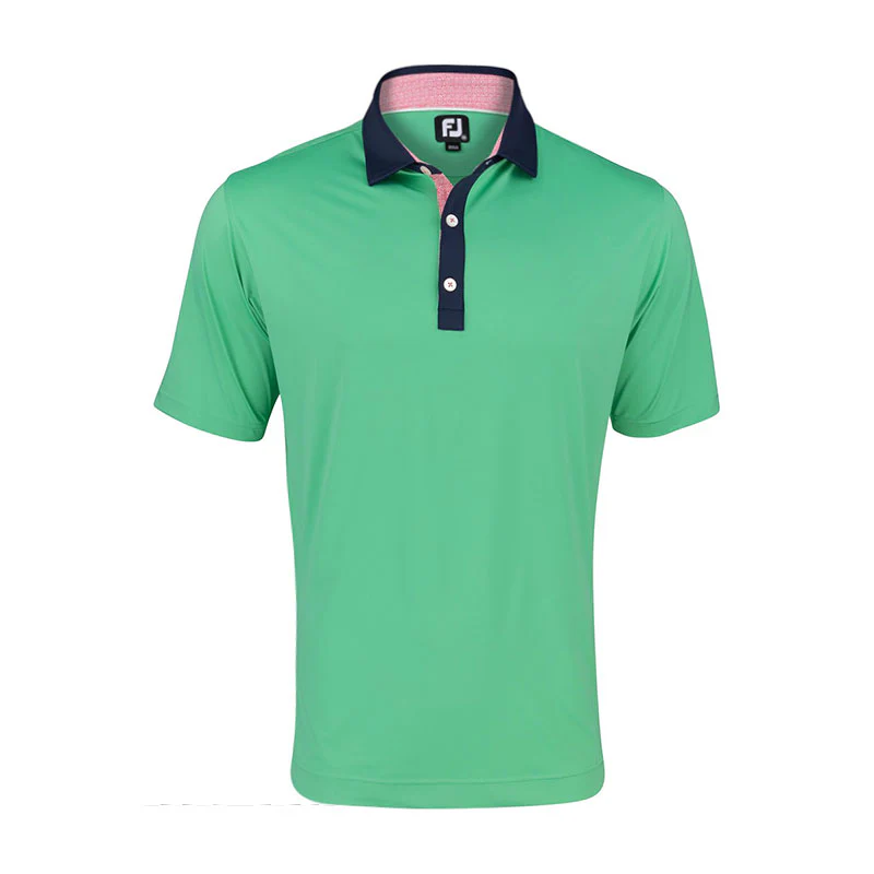 FOOTJOY Solid W/Spiral Print Men's Polo (Green)
