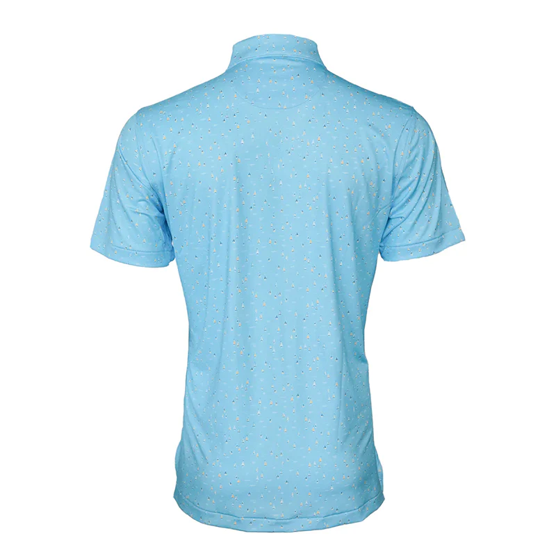 PETER MILLAR Sailing Away Performance Men's Polo (Seaport Blue) - Image 2