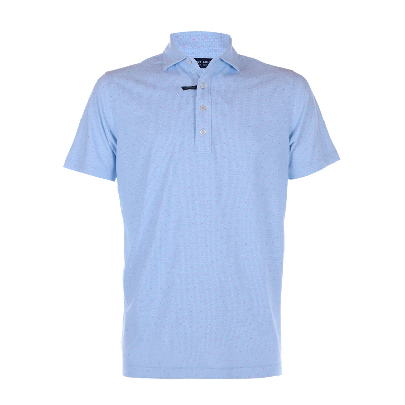 PETER MILLAR Speakeasy Jersey Men's Polo (Blue Frost)