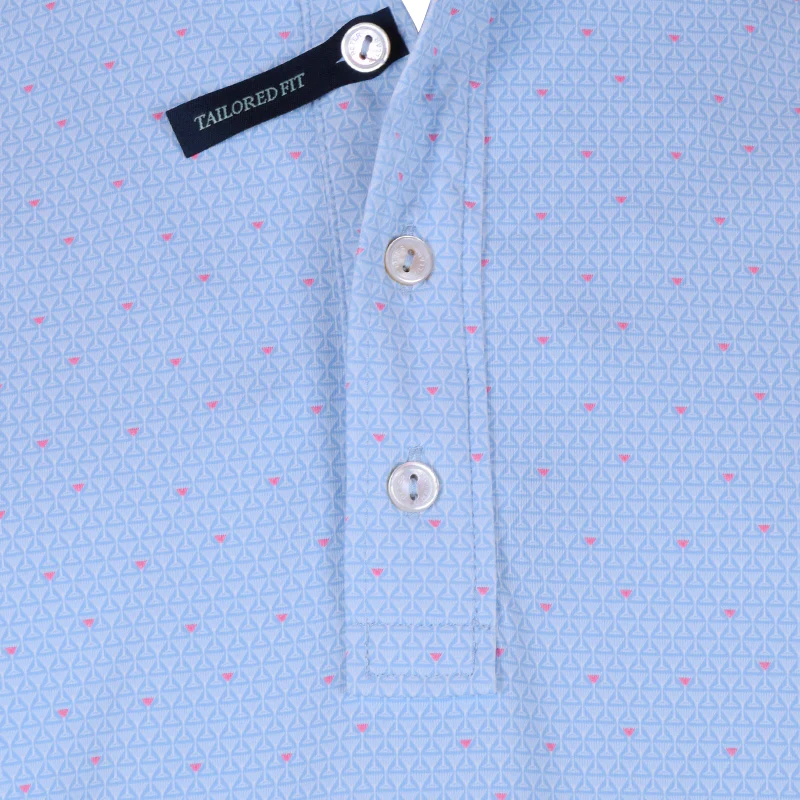 PETER MILLAR Speakeasy Jersey Men's Polo (Blue Frost) - Image 3