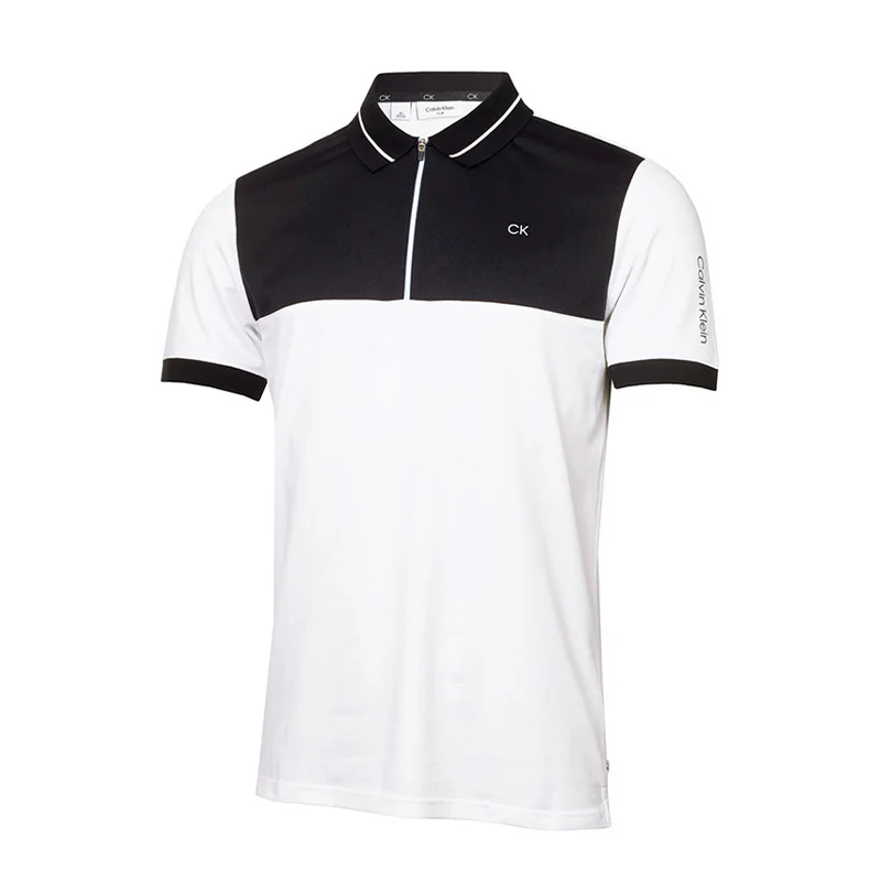 CALVIN KLEIN Whitman Zipped Men's Polo (White/Black)