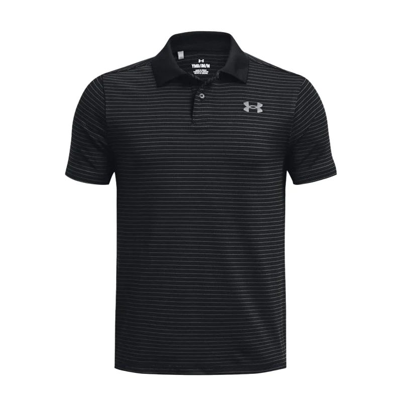 UNDER ARMOUR Performance Boy's Striped Polo (Black)