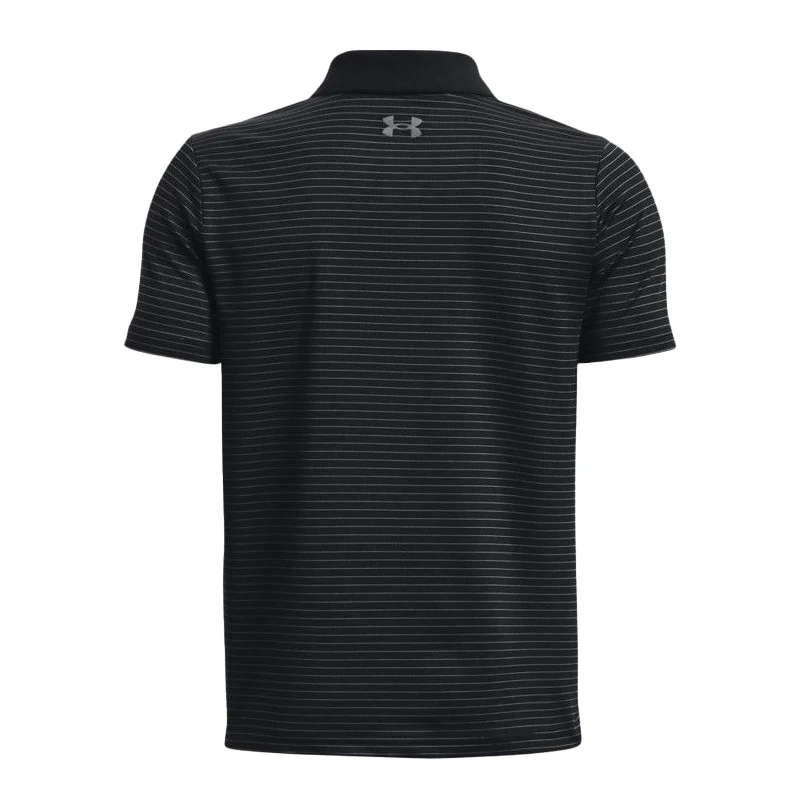 UNDER ARMOUR Performance Boy's Striped Polo (Black) - Image 2