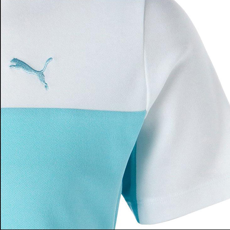 PUMA Blocking Mock Men's Shirt (White/Blue) - Image 3