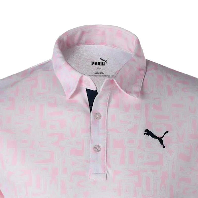 PUMA Random Graphic Men's Polo (Pearl Pink) - Image 4