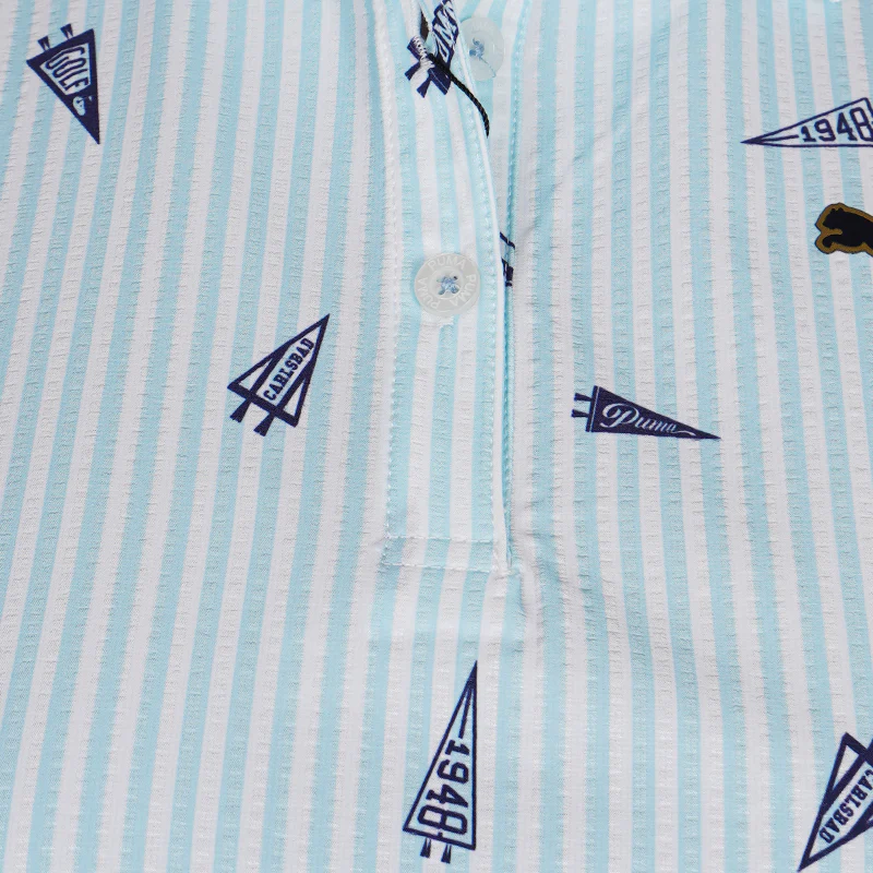 PUMA Flag Print Seersucker Women's Polo (Tropical Aqua) - Image 3