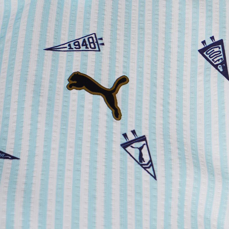 PUMA Flag Print Seersucker Women's Polo (Tropical Aqua) - Image 4