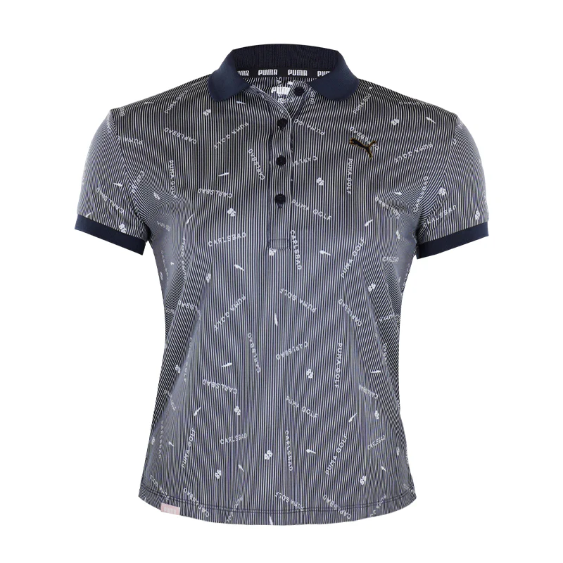PUMA Striped Women's Polo (Navy Blazer)