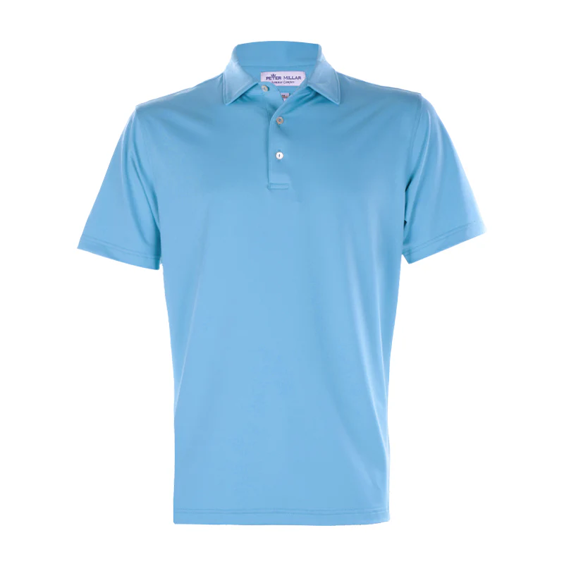 PETER MILLAR Solid Jersey Men's Polo (Cottage Blue)