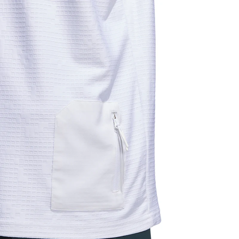 ADIDAS Adicross Mock Neck Men's Polo (White) - Image 4