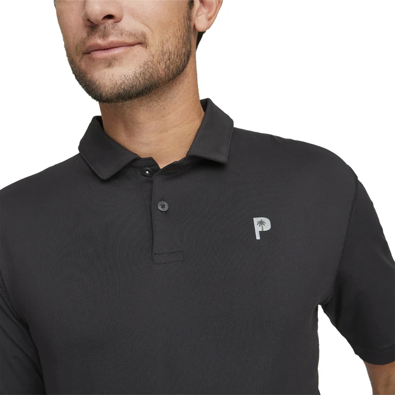 PUMA Palm Tree Crew Men's Polo (Black) - Image 3
