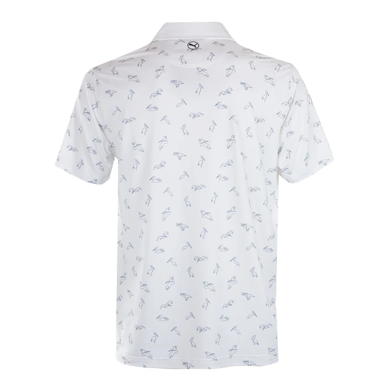 PUMA Cloudspun Echo Men's Polo (White/Navy) - Image 2