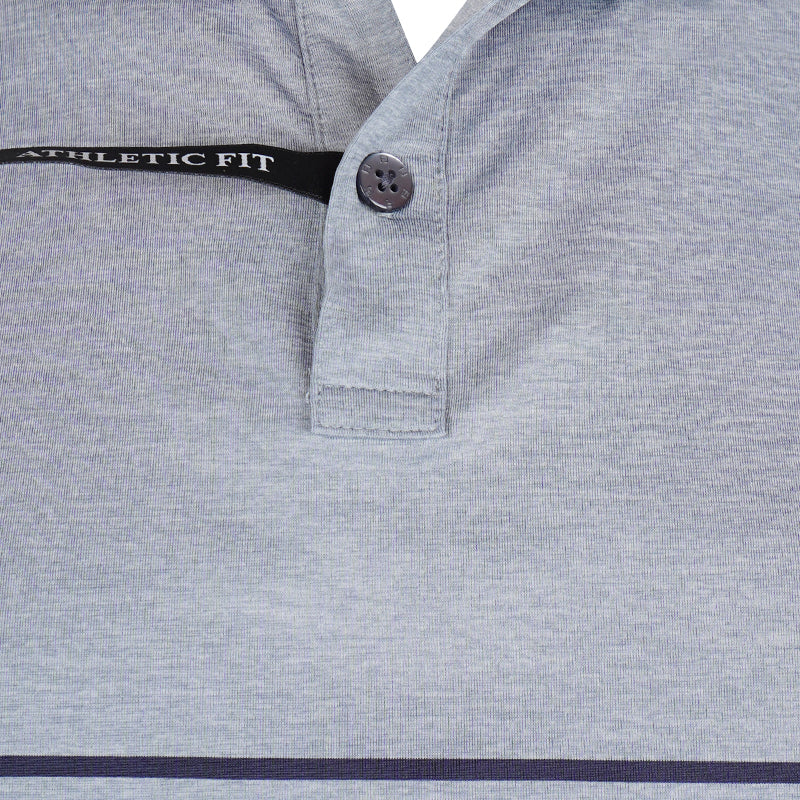 FOOTJOY FootJoy Striped Lisle Men's Polo (Heather Grey) - Image 3