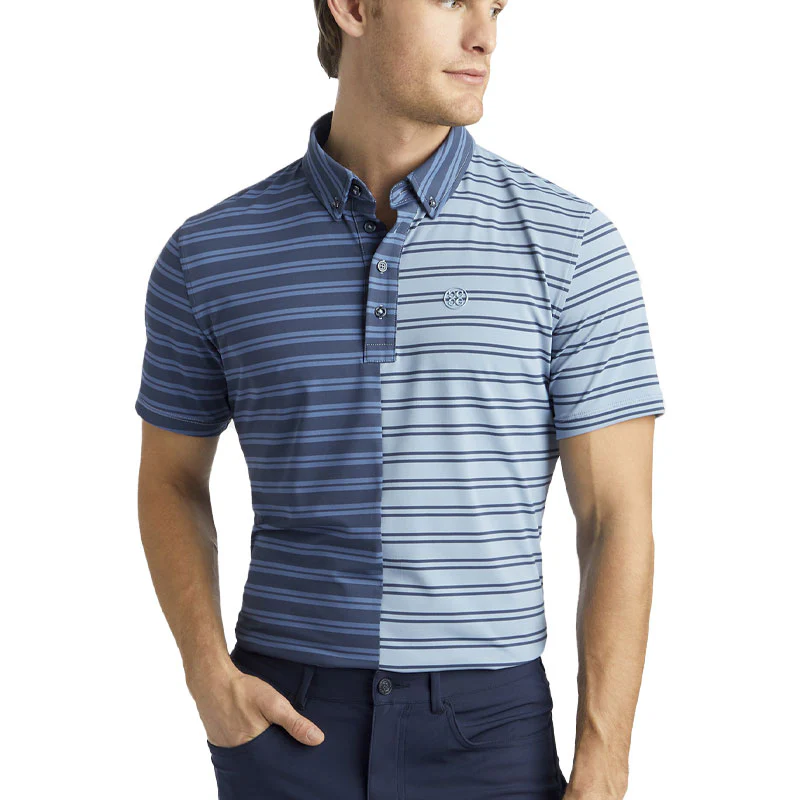 GFORE Stripe Contrast Jersey Men's Polo (Fjord) - Image 3