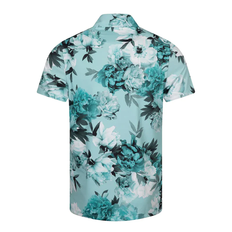 GFORE Photo Floral Jersey Men's Polo (Marine) - Image 2
