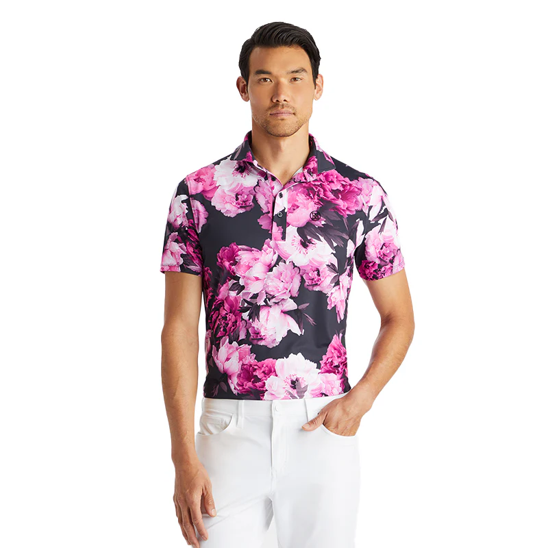 GFORE Photo Floral Jersey Men's Polo (Onyx) - Image 3