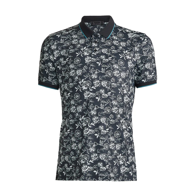 GFORE Peony Sketch Banded Sleeve Tech Jersey Men's Polo (Lead)