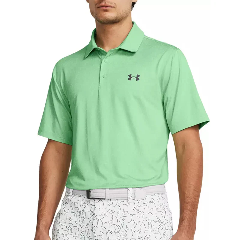 UNDER ARMOUR Playoff 3.0 Coral Jacquard Men's Polo (Matrix Green) - Image 4