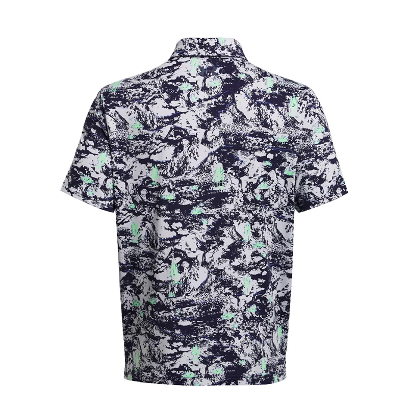 UNDER ARMOUR Playoff 3.0 Printed Men's Polo (Halo Grey/Green) - Image 2