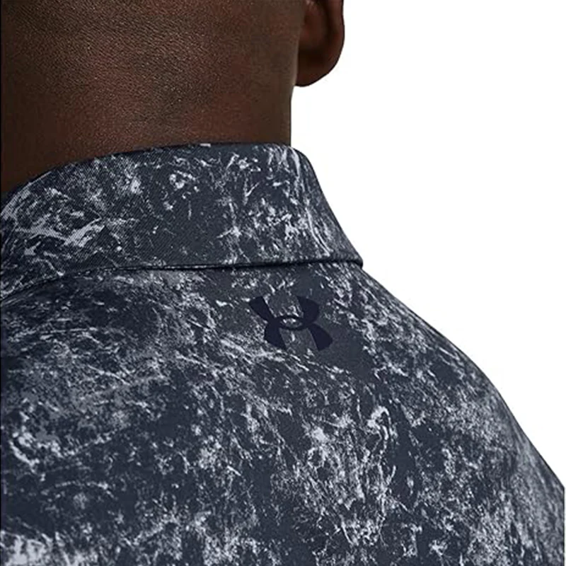 UNDER ARMOUR Playoff 3.0 Printed Men's Polo (Green/Navy) - Image 4