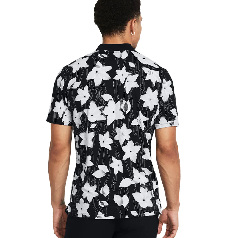UNDER ARMOUR Curry Bomber Men's Polo (Black/Celeste) - Image 2