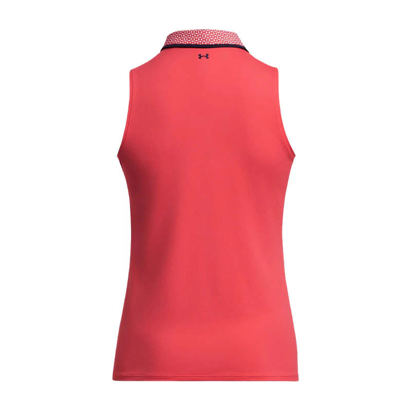 UNDER ARMOUR Iso-Chill Women's Sleeveless Polo (Red Solstice) - Image 2