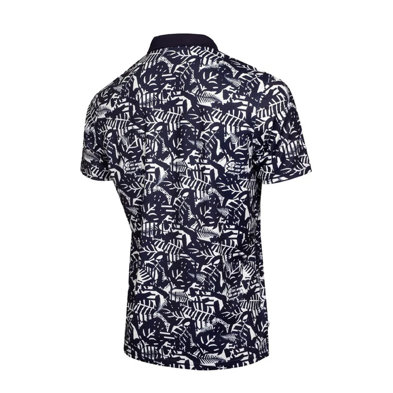 CALVIN KLEIN Abstract Print Men's Polo (White/Evening Blue) - Image 2