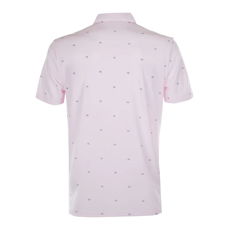 CALVIN KLEIN Monogram Men's Polo (Pink) - Image 2