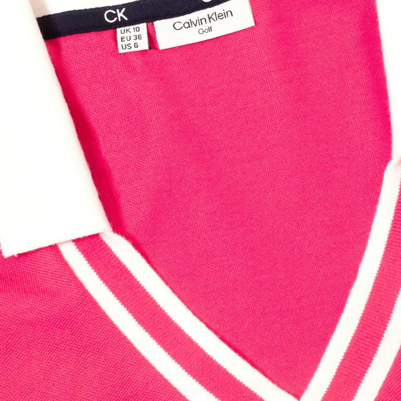 CALVIN KLEIN Delaware Women's Sleeveless Polo (Berry Pink) - Image 3