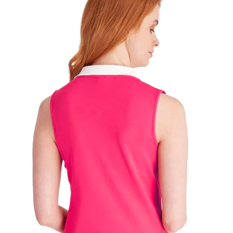 CALVIN KLEIN Delaware Women's Sleeveless Polo (Berry Pink) - Image 4