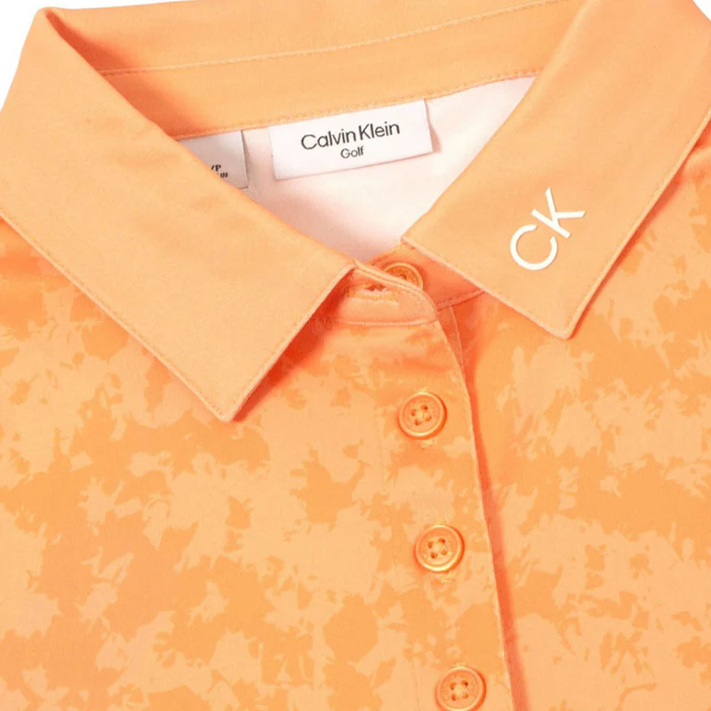 CALVIN KLEIN Canvas Print Women's Polo (Peach Cobbler) - Image 3