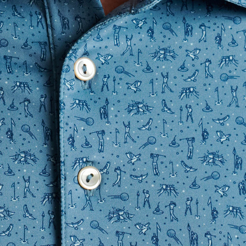 PETER MILLAR Hole in 1 Performance Jersey Men's Polo (Rainfall) - Image 3