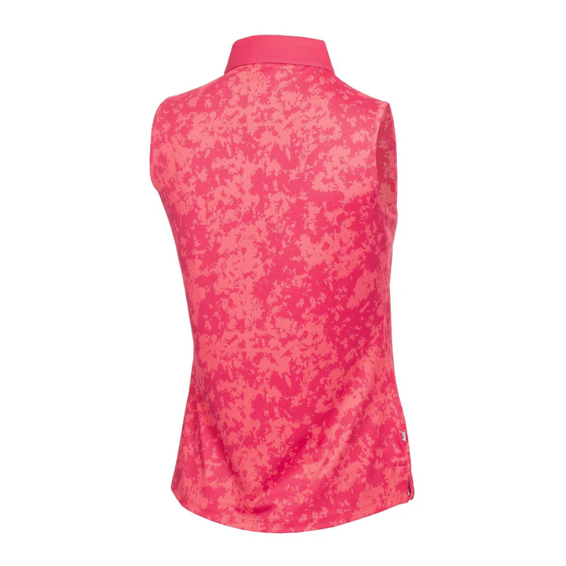 CALVIN KLEIN Canvas Print Women's Sleeveless Polo (Berry Pink) - Image 2