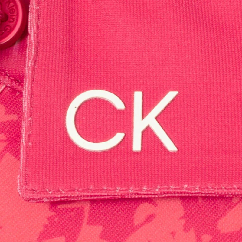 CALVIN KLEIN Canvas Print Women's Sleeveless Polo (Berry Pink) - Image 4