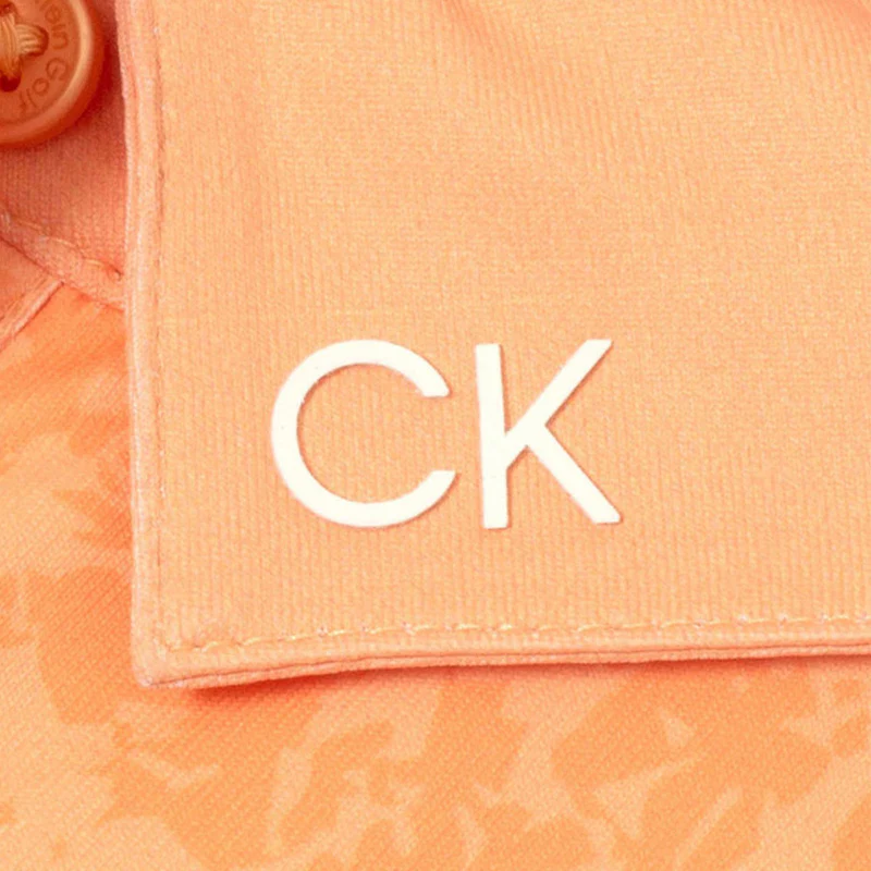 CALVIN KLEIN Canvas Print Women's Sleeveless Polo (Peach) - Image 4