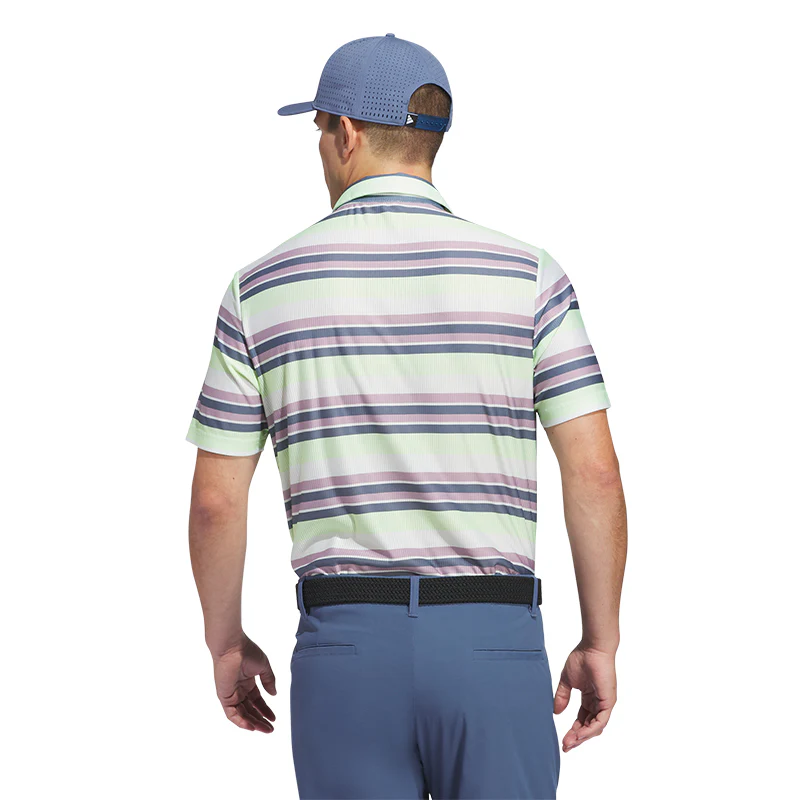 ADIDAS Ultimate365 Men's Striped Polo (Green) - Image 2