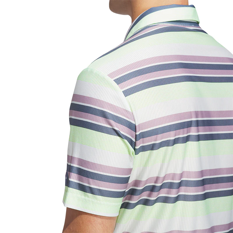 ADIDAS Ultimate365 Men's Striped Polo (Green) - Image 4
