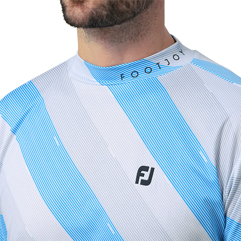 FOOTJOY Japan Print Mock Men's Short Sleeve Shirt (Neo Blue) - Image 4