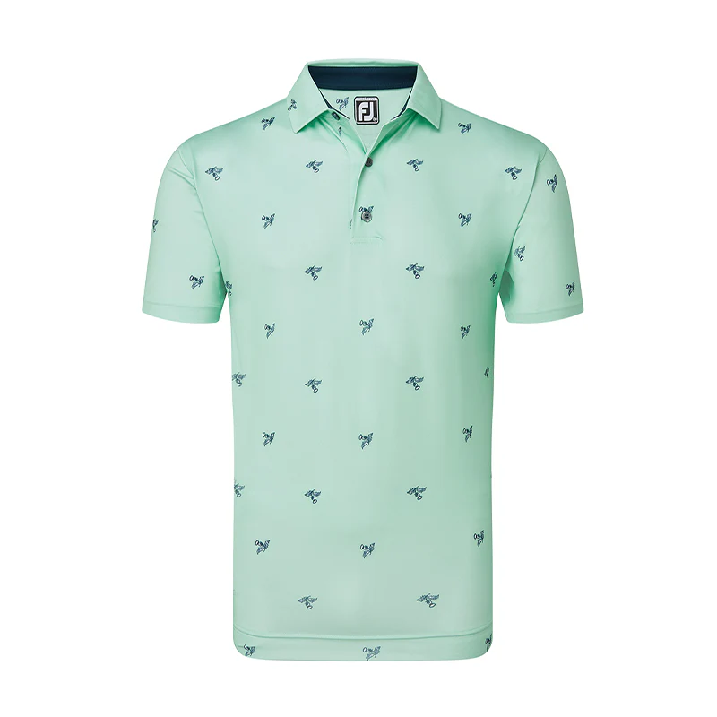 FOOTJOY Thistle Print Lisle Men's Polo (Sea Grass)
