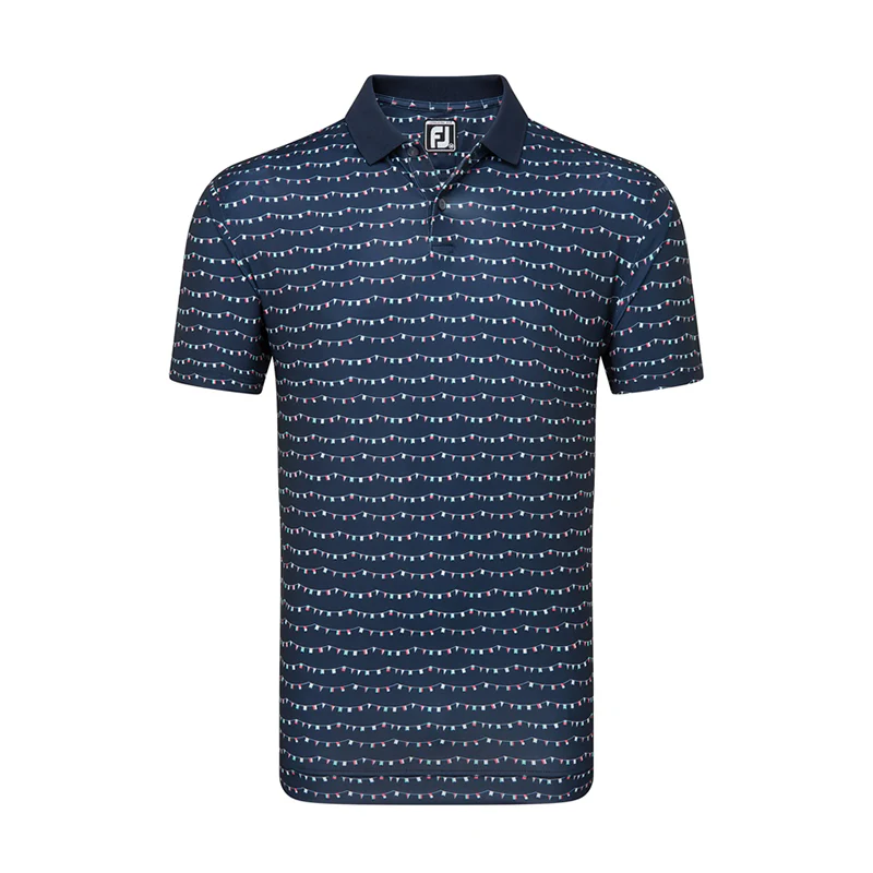 FOOTJOY Flag Banner Print Lisle Men's Polo (Navy)