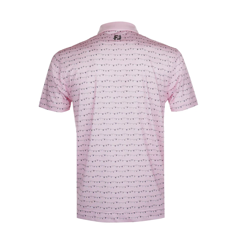 FOOTJOY Flag Banner Print Lisle Men's Polo (Pink) - Image 2