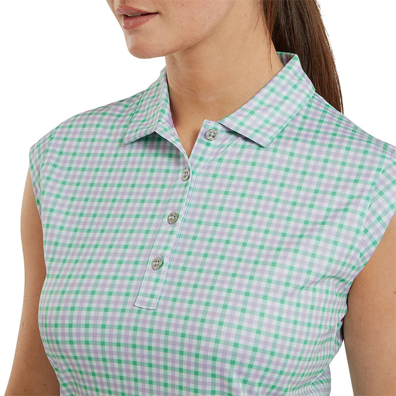 FOOTJOY Gingham Women's Shirt (Lav/Mint) - Image 3